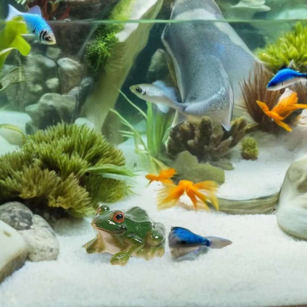 

4Pcs Adorable Resin Frog Scene Use Home Decor Lifelike Miniature Garden Sculptures Miniature Frog Garden Statue