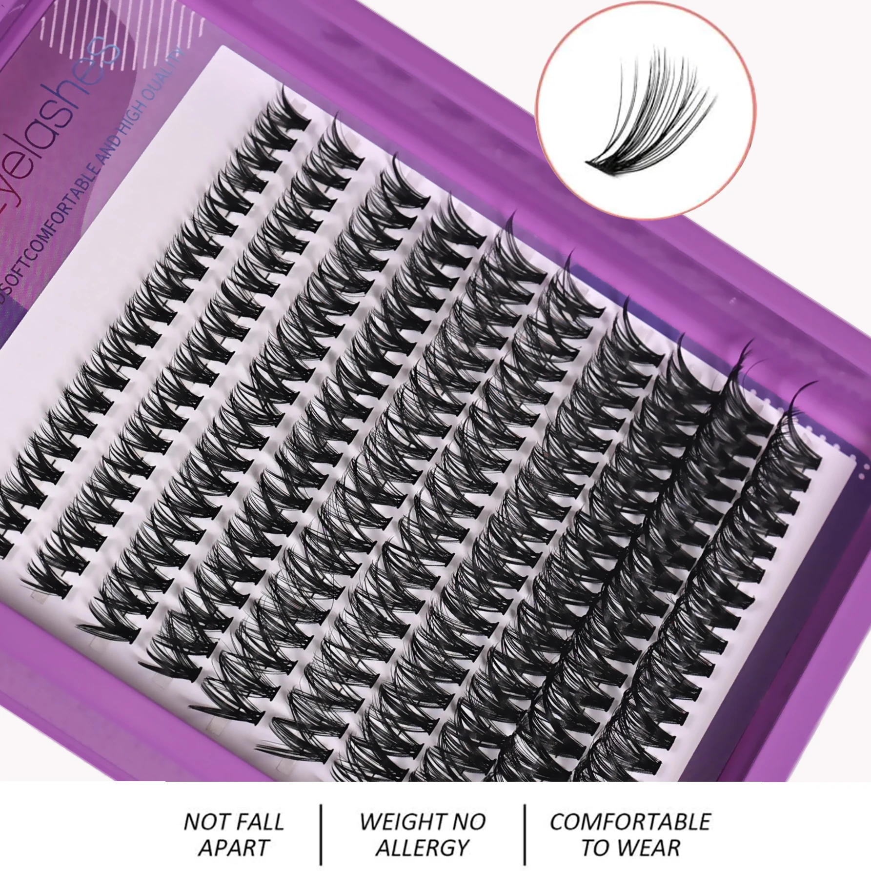 Pestañas individuales 8-16mm 200 Uds pestañas en racimo aspecto Natural bandeja mixta DIY extensión de pestañas volumen grupos de pestañas largas