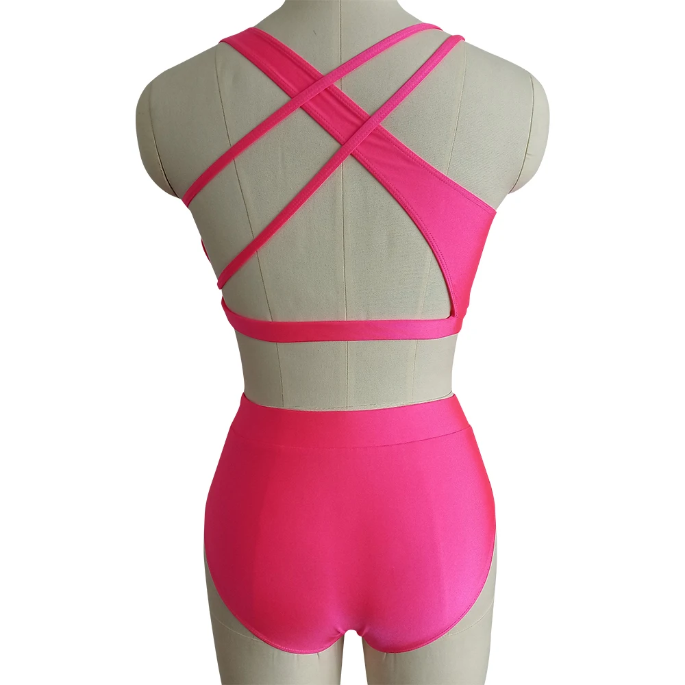 Kids Girls Retail and wholesale nylon/Lycra mesh modern dance ballet body suit training suit dance school group performance