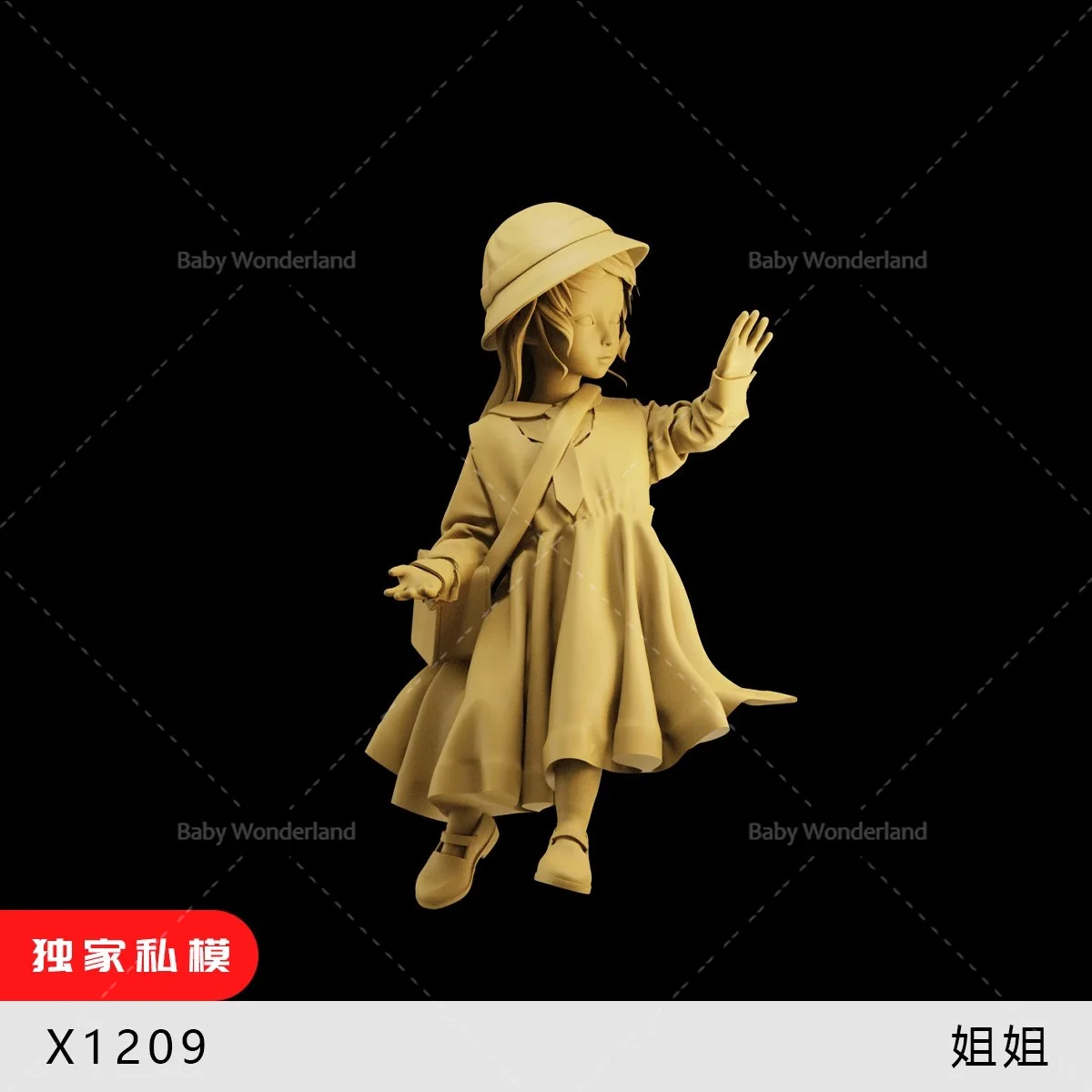 In Stock 1/64 1/43 1/35 Two Lovely Little Girls With Hats Sisters Flowers Unpainted Model Creative Photography Scene Car Toys