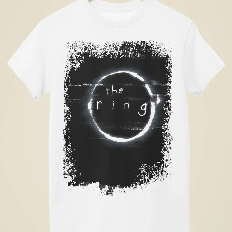 Camiseta blanca unisex inspirada en el póster de la película The Ring