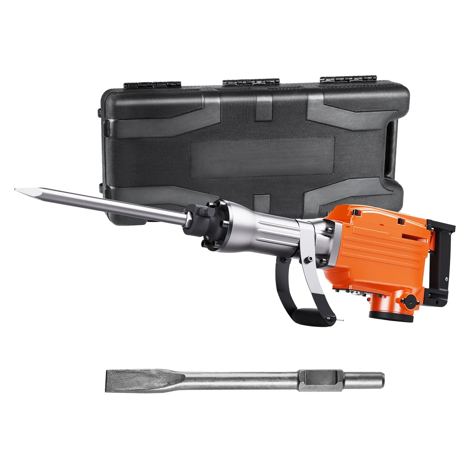 Demolition Jack Hammer Concrete Breaker 2200W Electric Hammer 2 Chisel Bits With Plastic Toolbox