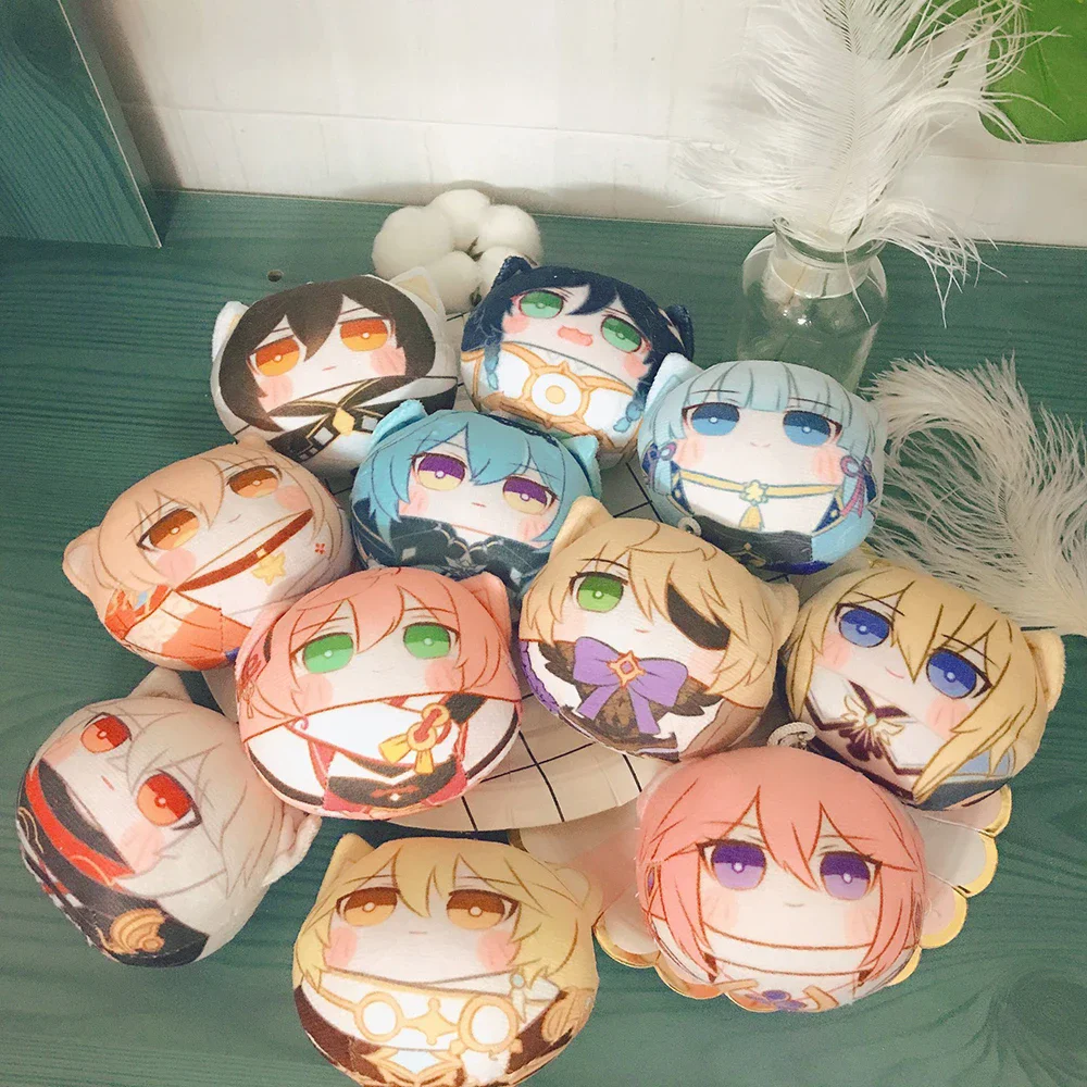 Anime Genshin Impact Ganyu Keqing Sangonomiya Kokomi fiscl 8cm giocattolo Cosplay peluche bambole di peluche accessori per bambini regalo