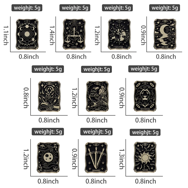 Tarot Set Enamel Pins Custom Noface-man Calcifer San Howl Sun Moon Brooches Lapel Badges Punk Goth Jewelry Gift for Friends