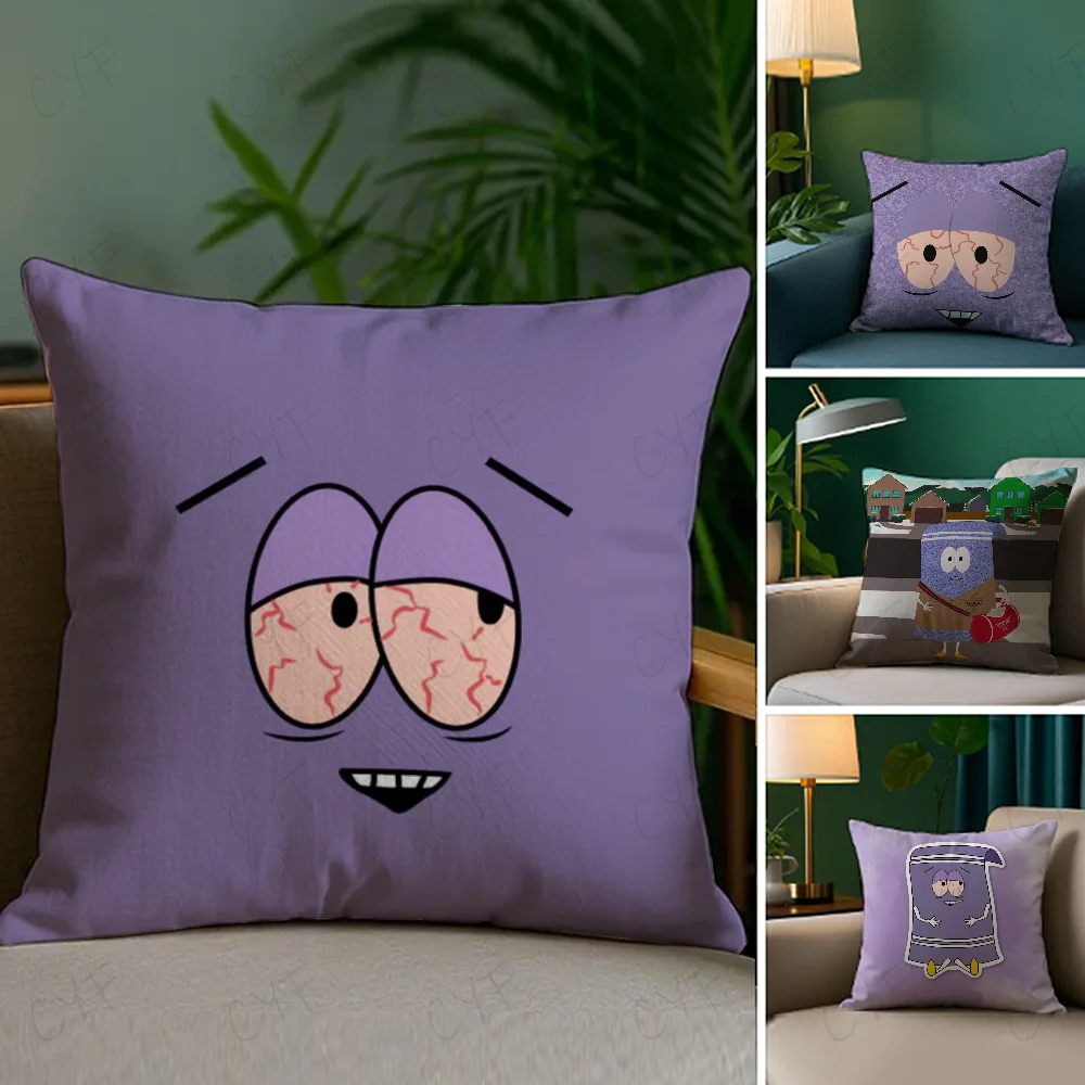 Southpark Towelie Pillow Case Anti-dustmite Pillowcase Invisible Zipper Silky Short Plush Sofa Cushion Cover