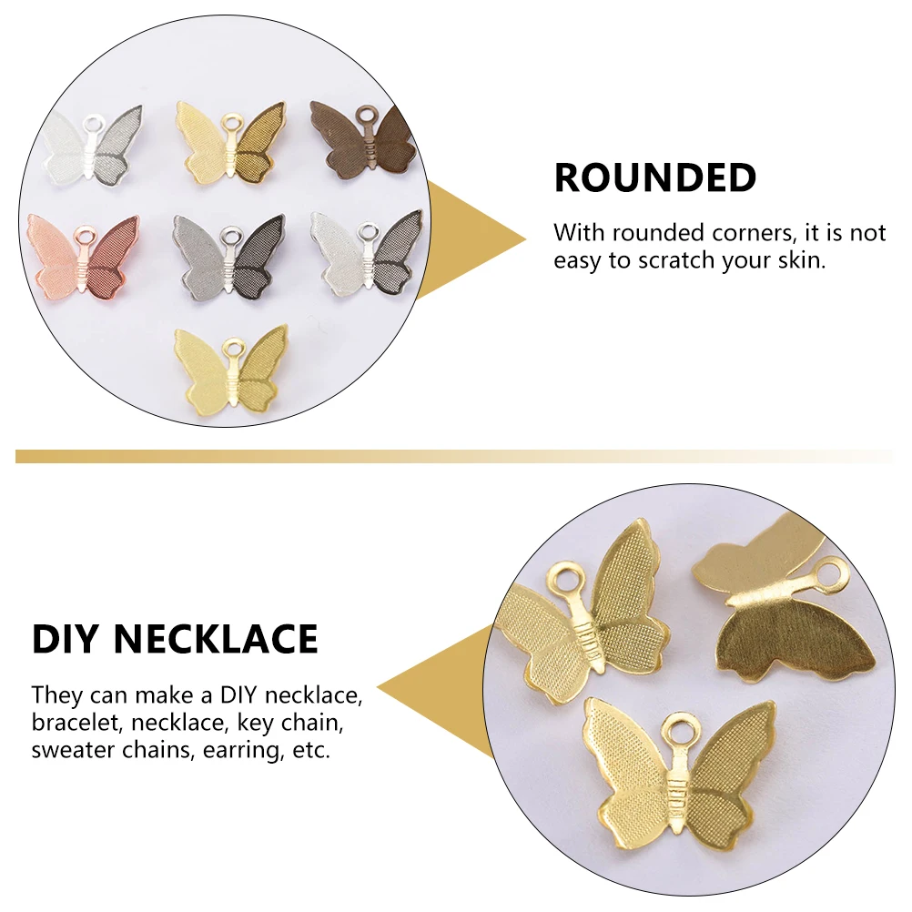 

100pcs Copper Flower Charms Diy Butterfly Earring Pendants Jewelry Making Accessories Decorative Metal Pendant For Necklace