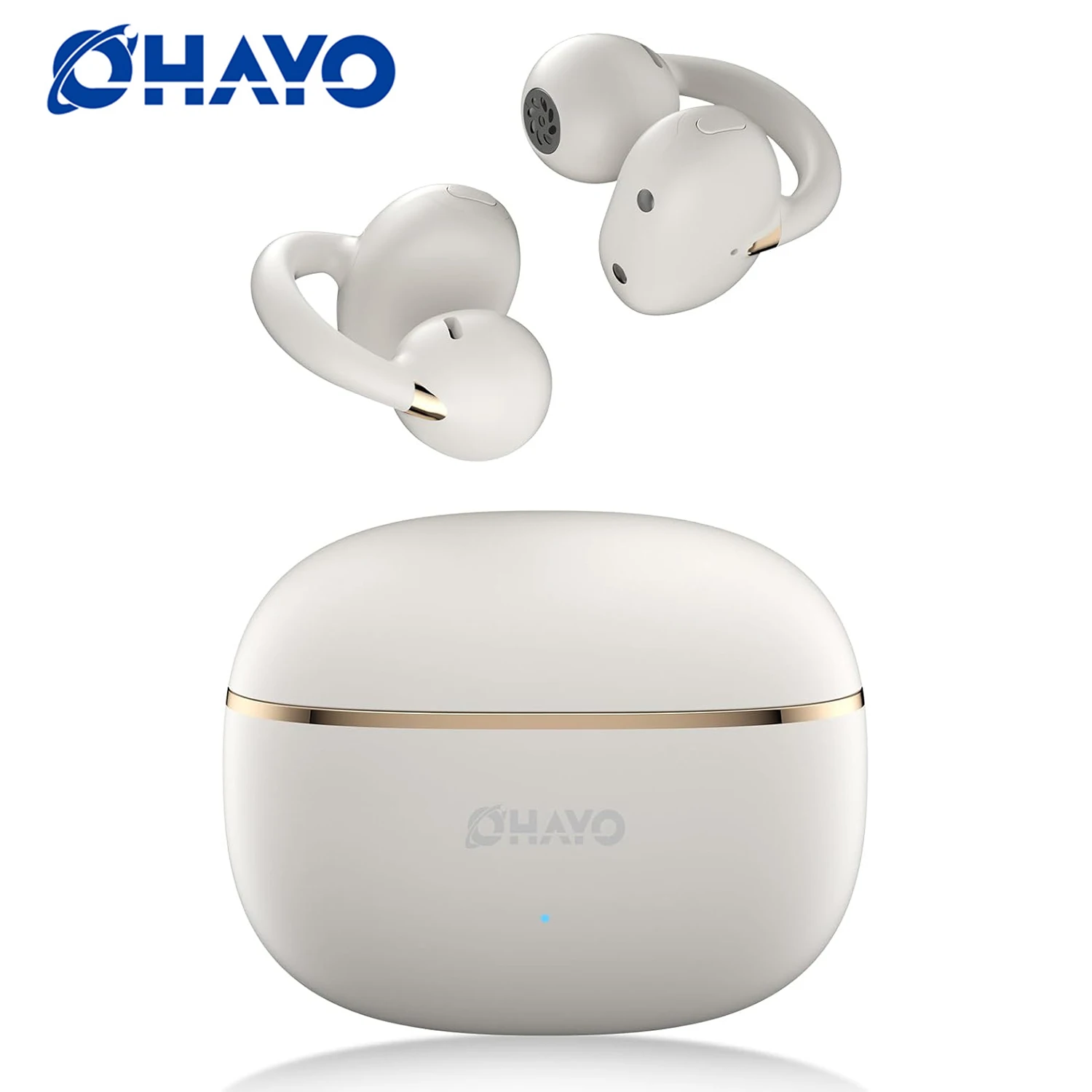 Ortizan OHAYO-A7 clip-on oordopjes, lichtgewicht comfort open oortelefoon, draadloze sporthoofdtelefoon met ENC AI 4-microfoongesprekken