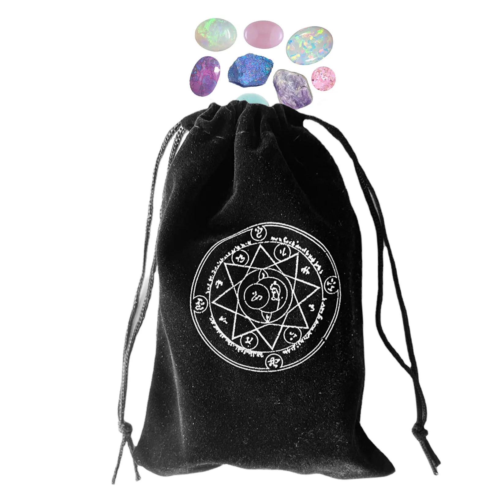 12x18cm Tarot Oracle Cards Storage Bag Drawstring Storage Pouch Witch Divination Board Game Dice Jewelry