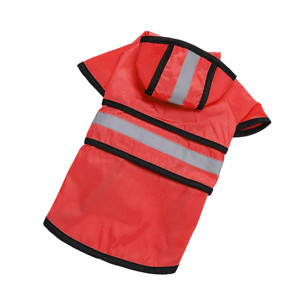 

Pet Dog Reflective Raincoat Hooded Waterproof Rain Jacket Red S for Outdoor Walking Running Puppy Rain Coat Pet Dog Jumpsuit