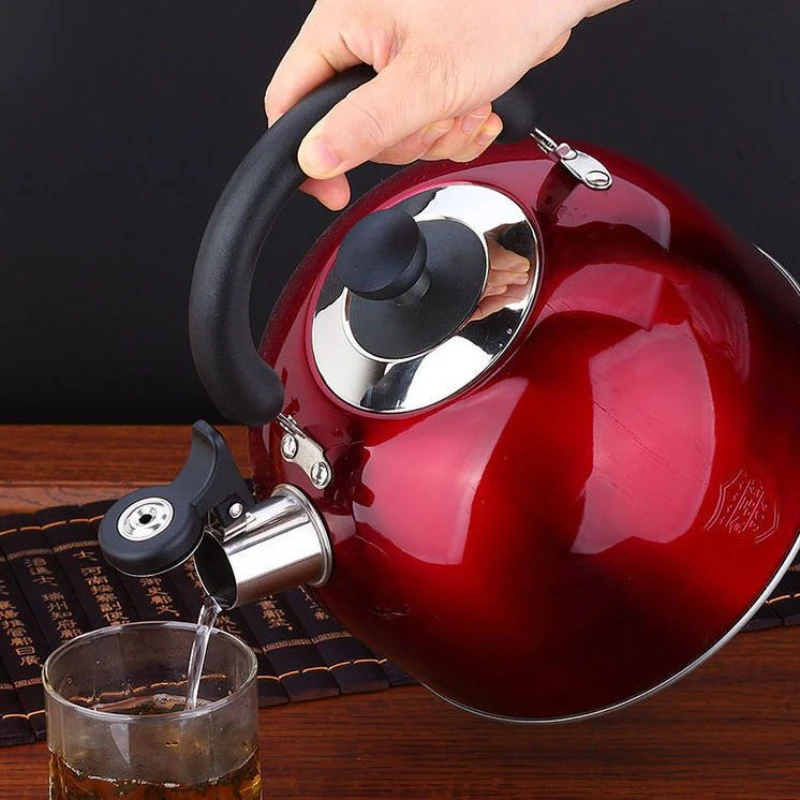 

3L/5L Whistling Kettle 304 Stainless Steel Boil Water Teakettle Food Grade Household Gas Induction Cooker Scald-resistant Handle