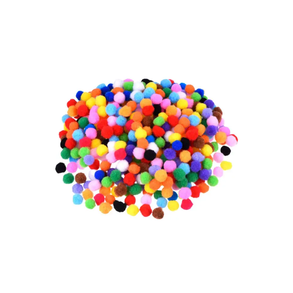 1000Pcs 15Mm Colorful Soft Elastic Polyester Ball DIY Craft Material for Kids Costume Accessories Hat Scarf Keychain Tassel