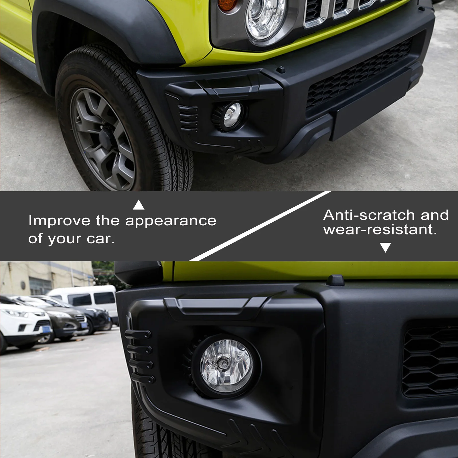 For Suzuki Jimny JB64 JB74 2018 2019 2020 2021 2022 2023 2024 2025 3/5Doors Car ABS Matte Black Front Fog Lamp Cover 1Pair