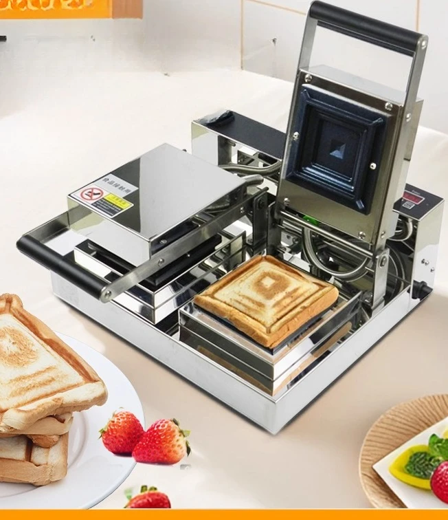 Hot-pressed sandwich machine Commercial double-head burst toast machine Hot-pressed edge banding computer version