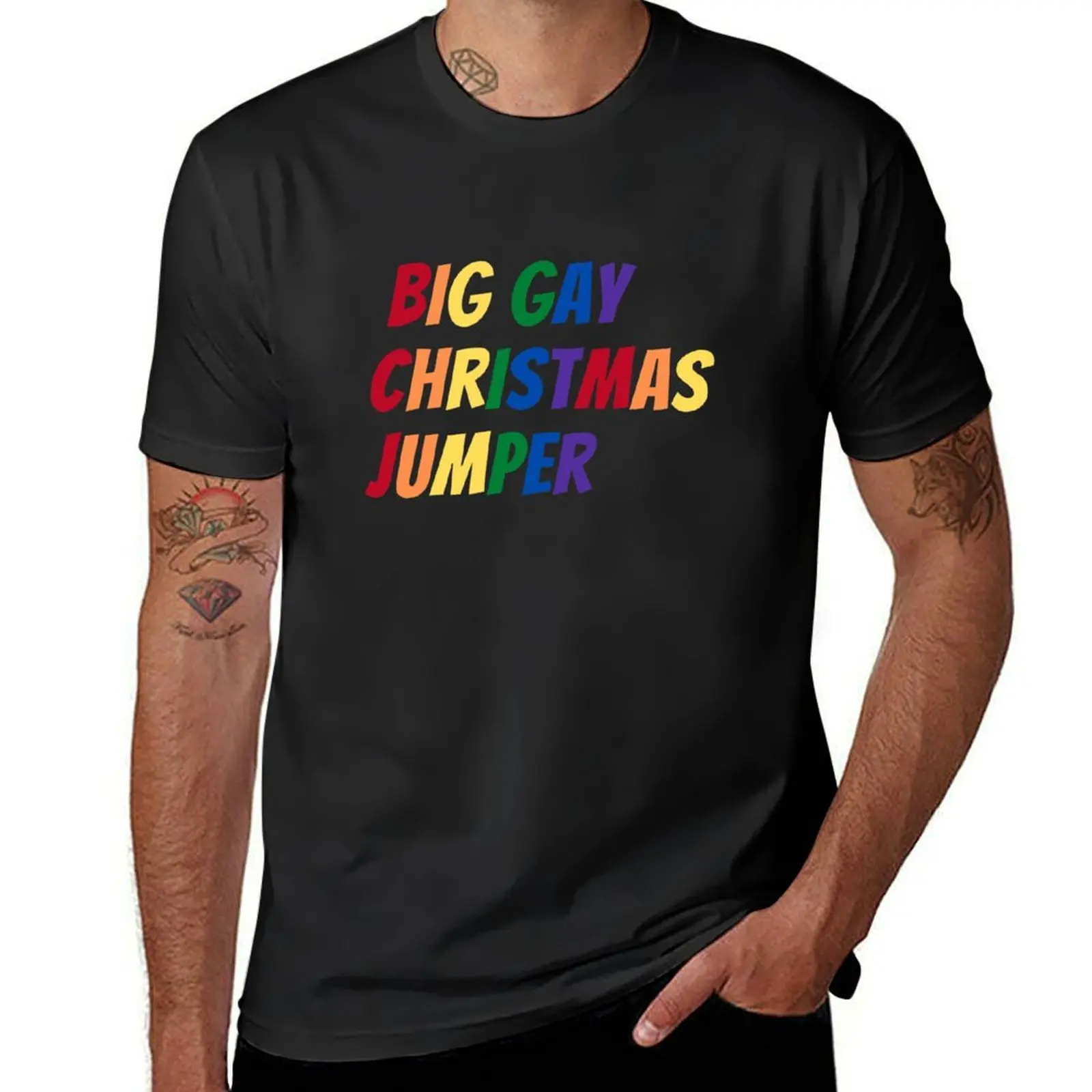 Big Gay Christmas Jumper T-Shirt blanks customs design your own quick-drying black t-shirts for men