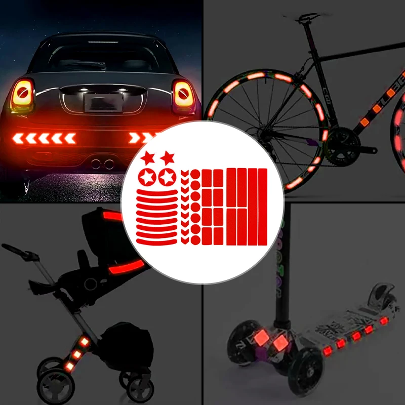 42Pcs Cycling Reflective Decals Kits Bike Art Decor Bicycle Frame Stickers Decals Cycling DIY Stickers Decoration MTB Stickers