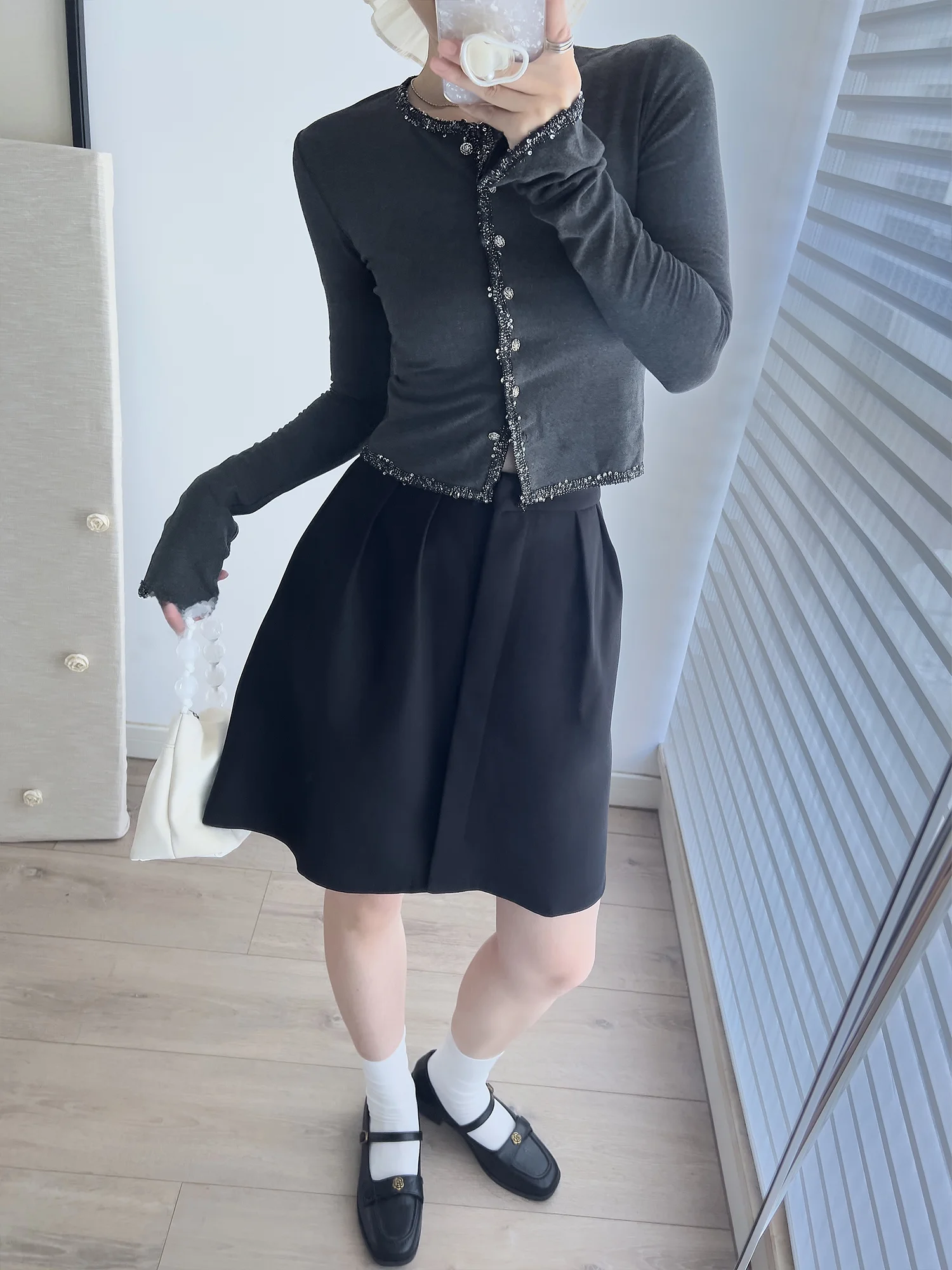 

Bla High Waist Woolen Skirt Casual Versatile Slimming A-Line Skirt for Women Autumn Winter Faion Stand Fit