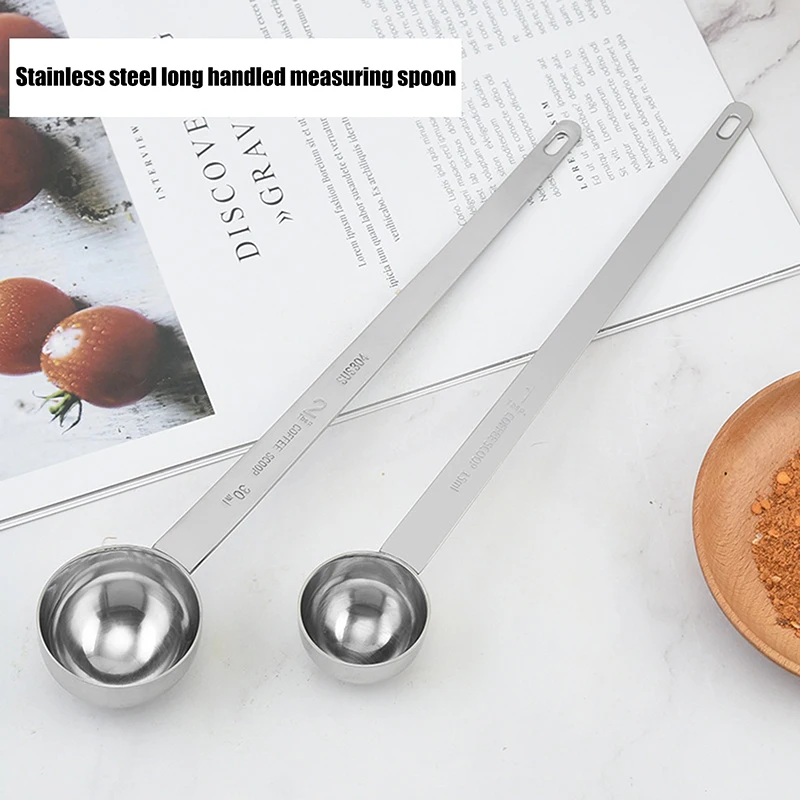 Coffee Scoops Long Handle 201 Stainless Steel Milk Coffee Powder Scoop Measuring Spoon Fits Coffee Container For Ground Coffee