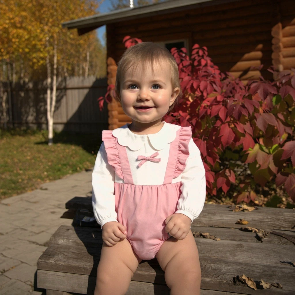 

Sanlutoz Baby Girls Cotton Bodysuits Long Sleeves Princess Infants Fashion Clothes Cute Autumn