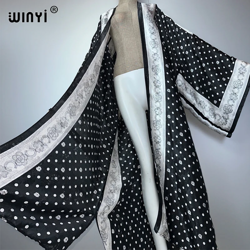 WINYI África boho estampado kimonos vestidos largos para mujer cárdigans trajes de playa caftán playa cubrir vestido de fiesta maxi abrigo