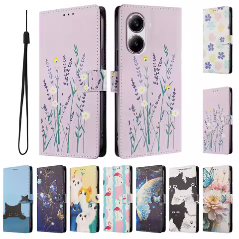 Painted Leather Case For Xiaomi Poco F7 F6 F5 Pro F7 Ultra X7 X6 X5 X4 X3 Pro NFC Flip Wallet Card Slot Holder Phone Book Cover