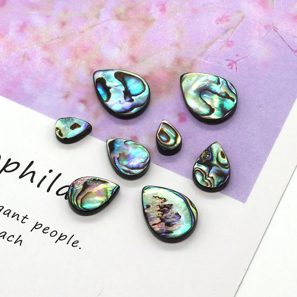 4Pcs Natural Abalone Shell Horizontal Hole Drop Shape Beads 8-18mm Charm Fashion DIY Necklace Earring Bracelet Jewelry Accessory