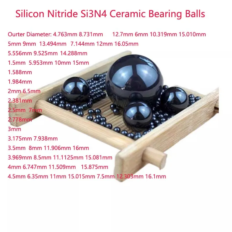 

10 шт., керамические подшипниковые шарики из нитрида кремния Si3N4, прецизионные керамические шарики подшипника G5, гладкая шариковая бусина диаметром 1,5/1,588 мм ~ 16,1 мм
