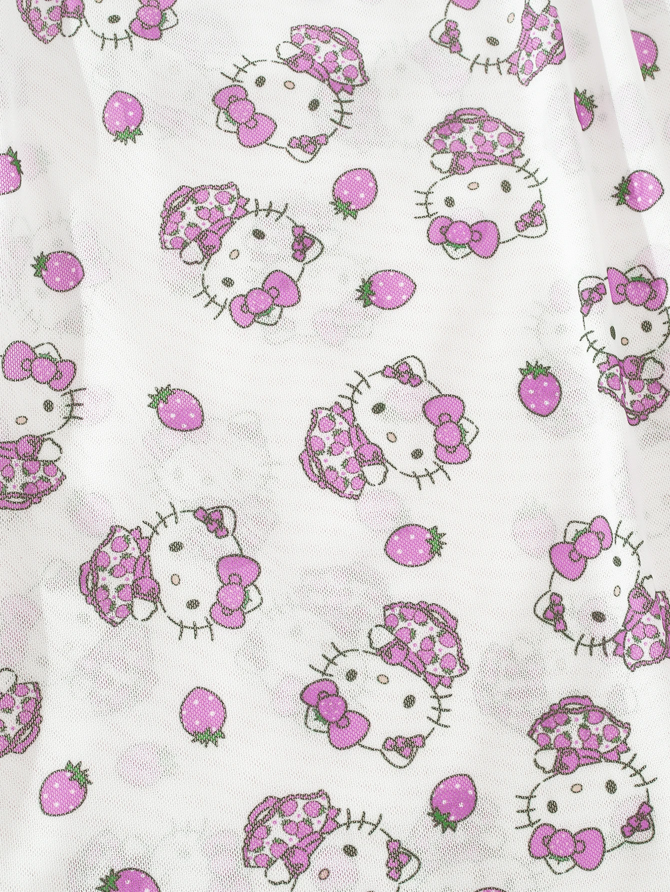 Sanrio Hello Kitty Nightdress For Women V-Neck Contrast Lace Side Slit Purple Cute Digital Printing Suspender Lingerie Dress Lin - view 4