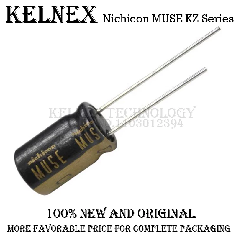 10pcs New Nichicon MUSE KZ Series 25V 50V 100V 10UF 22UF 33UF 47UF 100UF 220UF 470UF 1000UF Hi-Fi Audio Capacitor Copper Feet