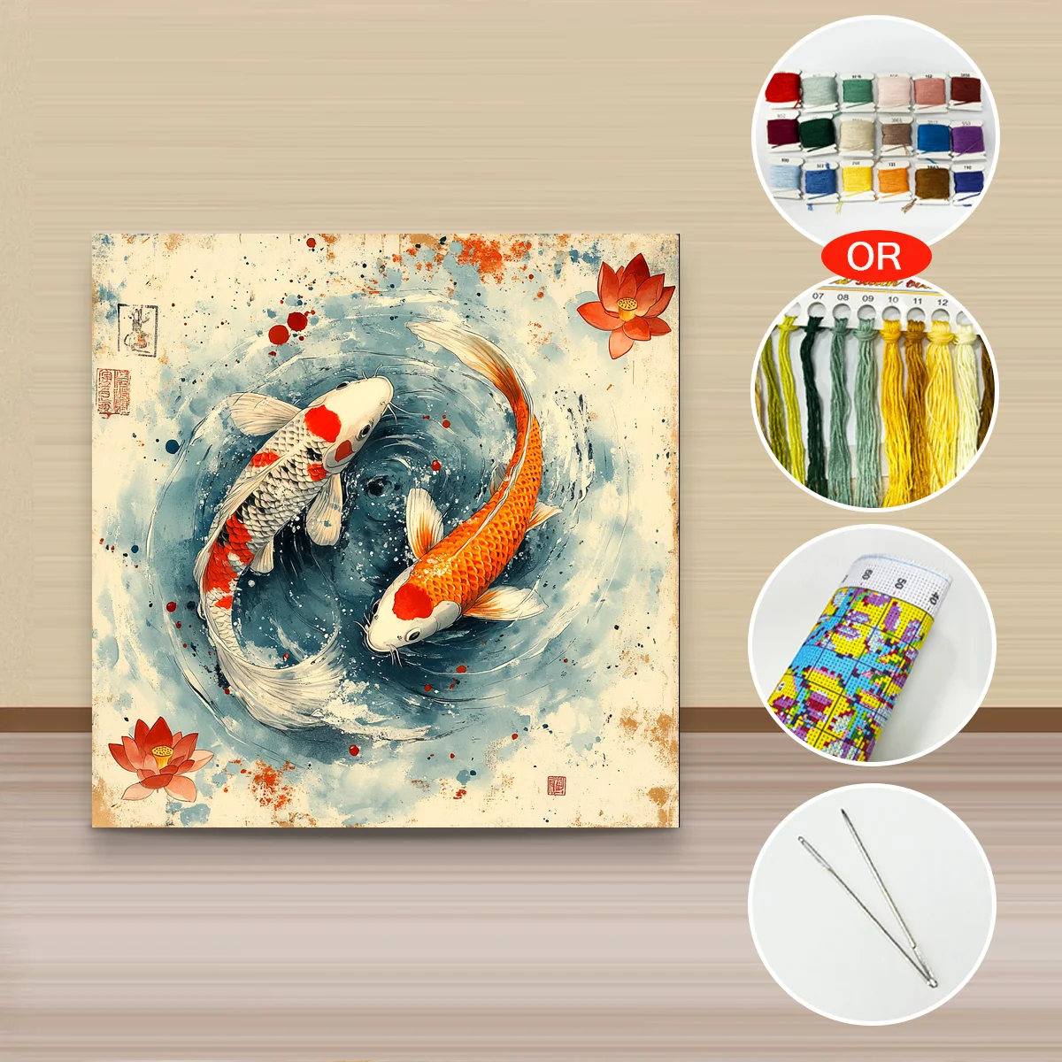 1 Stück 40x40 cm/15,74 Zoll, 11CT/14CT Kreuzstich-Set, DIY Valentinstagsgeschenk, Stickerei-Set für Festivals, Landschaften – Detail 3