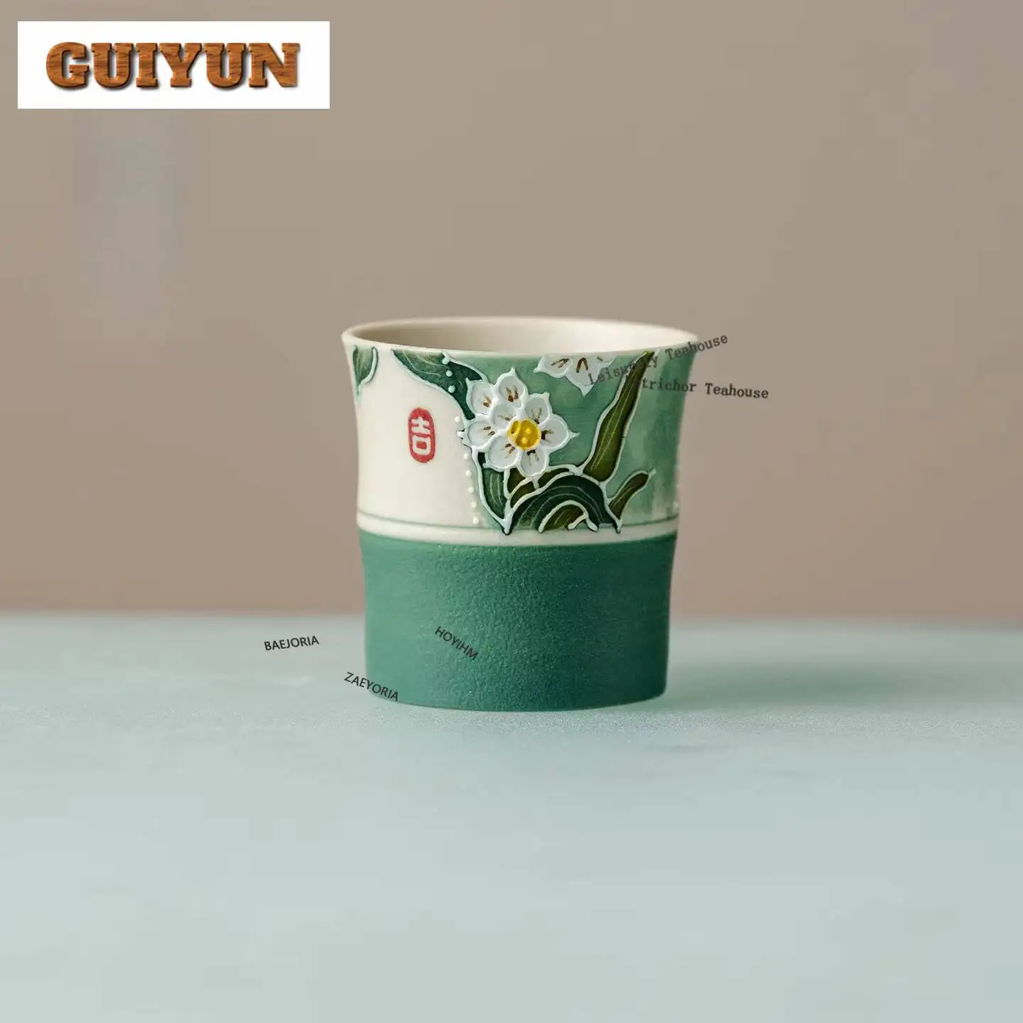 50ml Hand-painted Daffodil Teacup Retro Tea Bowl Cute Cup Tea-tasting Smelling Cup Chazhan Master Cups Chinese Tea Set