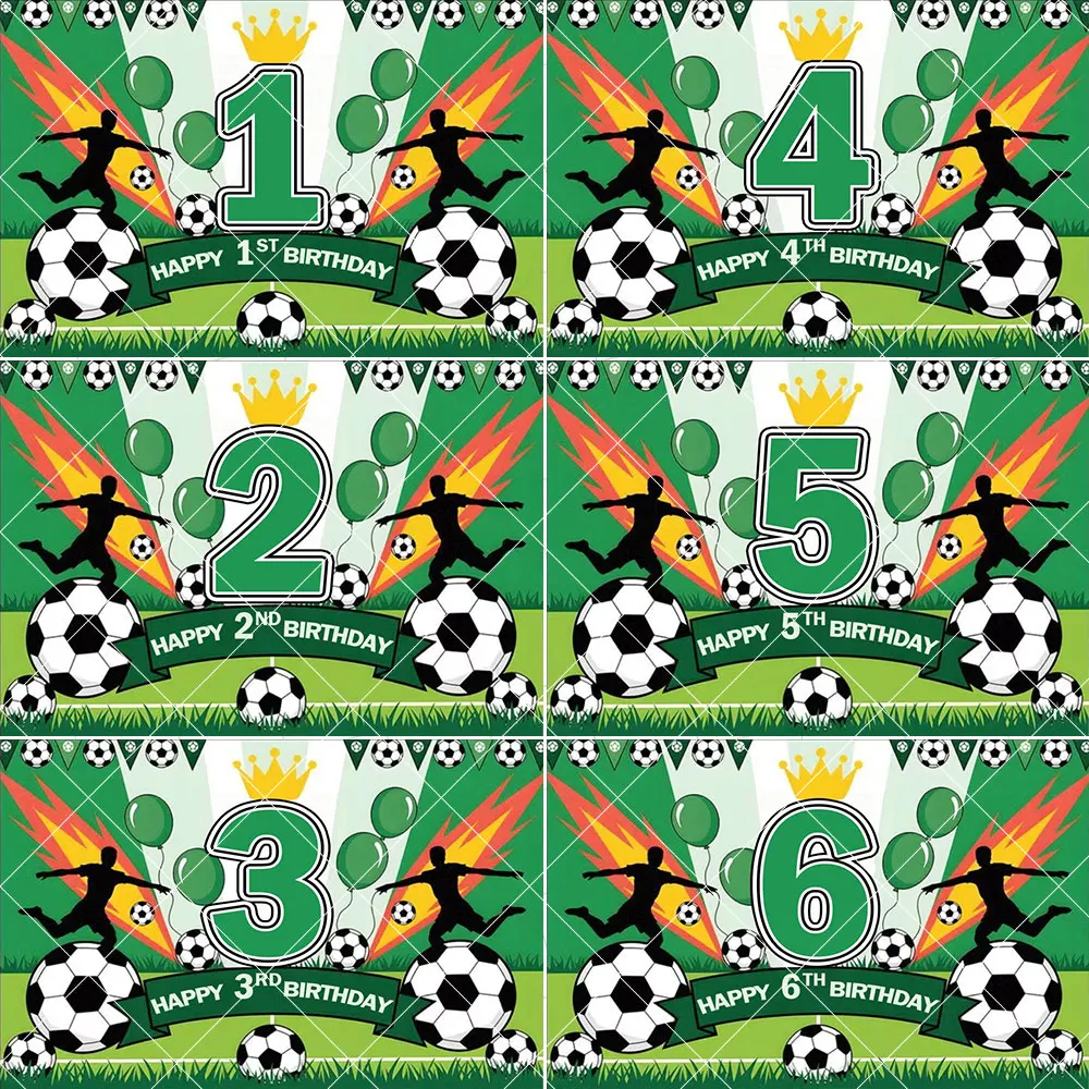 

Soccer Happy 1-15th Birthday Banner for Boys Kids Teens Soccer Sport Themed Birthday Banner Backdrop for Football Party Supplies