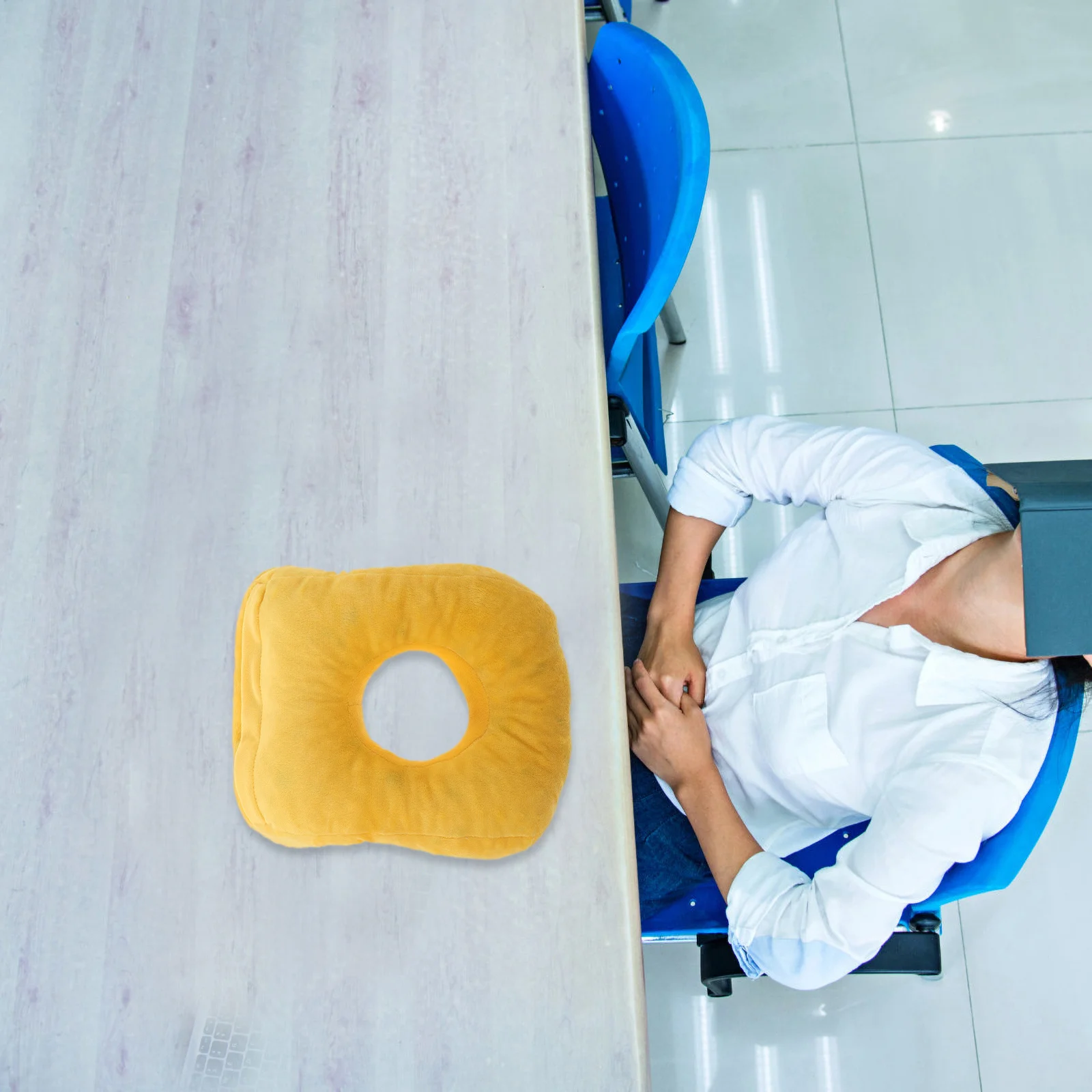 

Face Down Pillow Memory Foam Soft Donut Cushion with Center Opening for Ear Pressure Relief Ideal for After Eye Surgery Patients