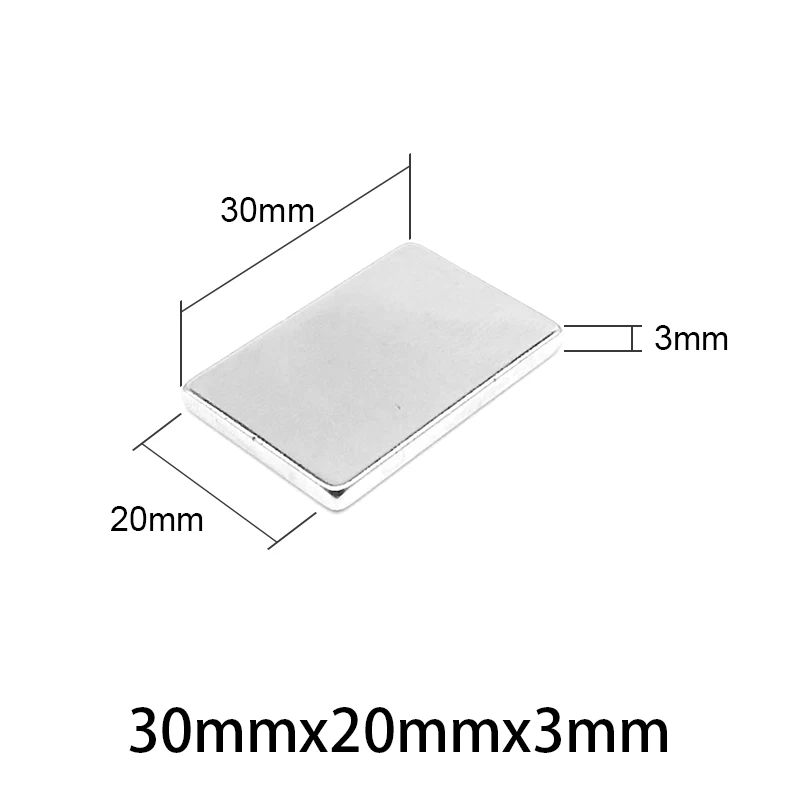 2~30PCS 30x20x3mm Neodymium Magnet 30*20*3mm N35 NdFeB Block Super Powerful Strong Permanent Magnetic Imanes Sheet