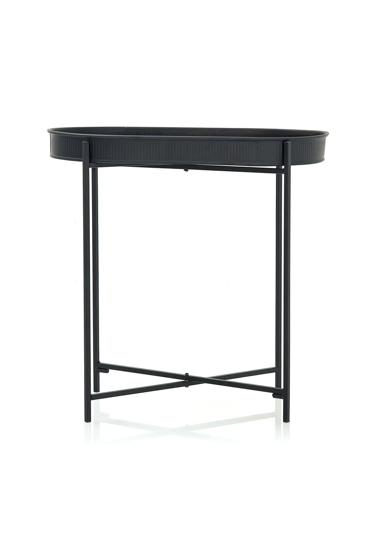 DOLBOVI Ellipse Tray Coffee Table-Black Coffee Table