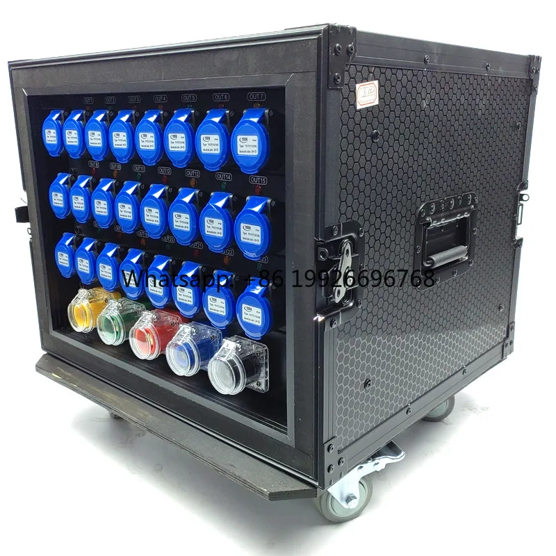 

Three Phase Power Distro 24 Roads 16A Output Power Distributor with 250A Breaker & Intelligent Leakage Protection