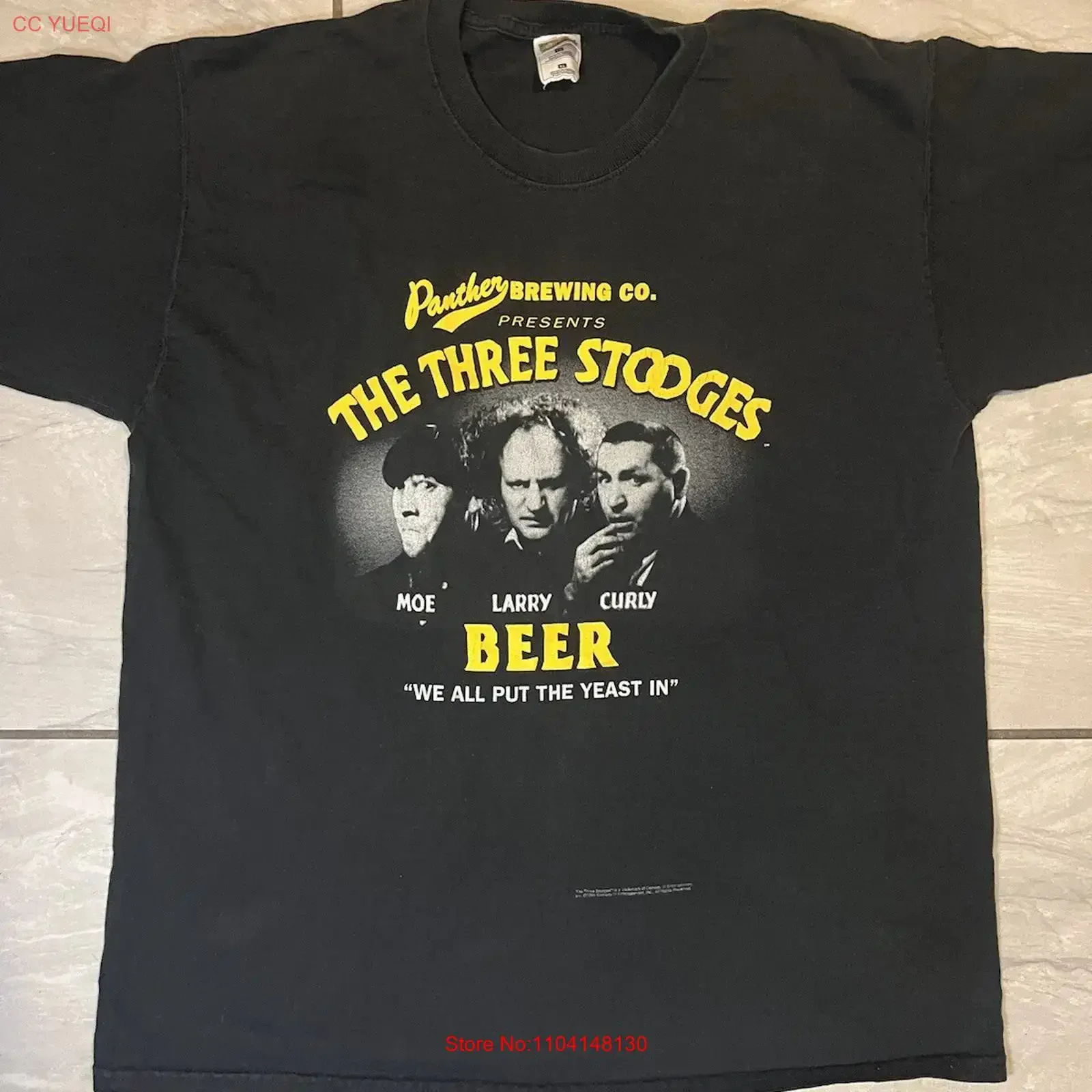 Vtg The Three Stooges Panther Brewing Co 1998 T Shirt XL For Duty Humanity vintage Washed Unisex streetwear Breathable fashion