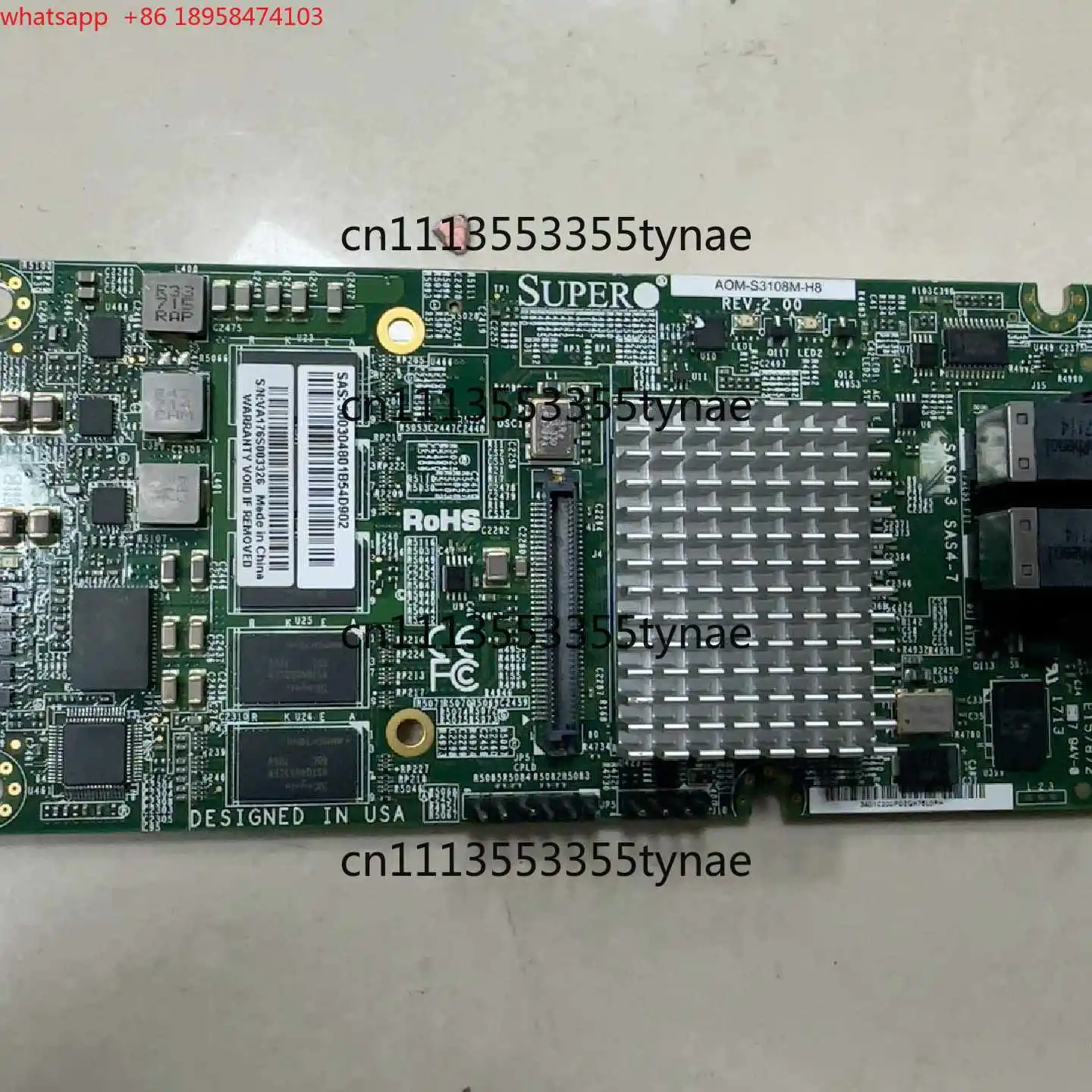 8-Port 12G SAS3 RAID Card 2GB Cache, Controller Compatible with AOM-S3108M-H8 SAS3108 Chip