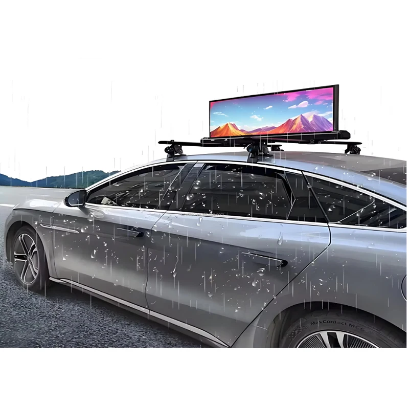 Top Advertising LED Disp y Screen Full-Color Car LED Roof Screen Outdoor and 1-Year Warranty  for Sign Advertising