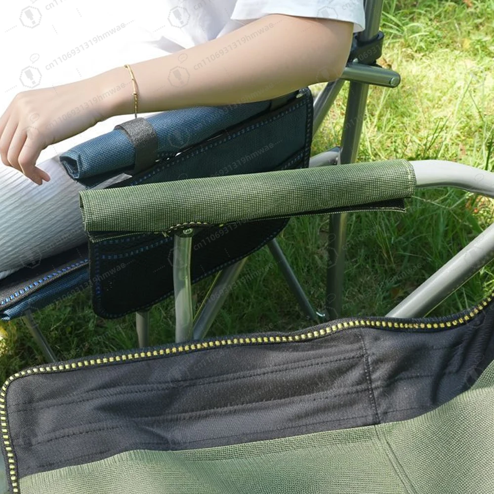 Heavy Duty Waist High Back Portable Camping Chair Hard Arm Foldable Camping Chair with Cup Holder
