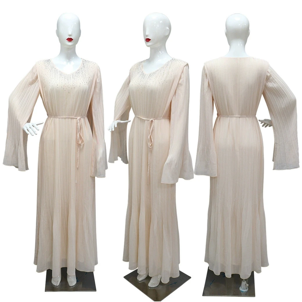 

Роскошное арабское мусульманское женское платье макси с бриллиантами Абая Турция Дубай Невеста Вечерняя свадьба Джалабия Кафтан Марокканское платье Кафтан