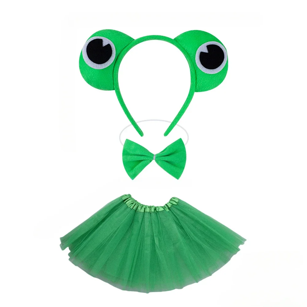 

Christmas Adult Children Cute Frog Eye Head Band Hair Band Skirt Tutu Bow Tail for Halloween Dress-Up Birthday Party Supplies