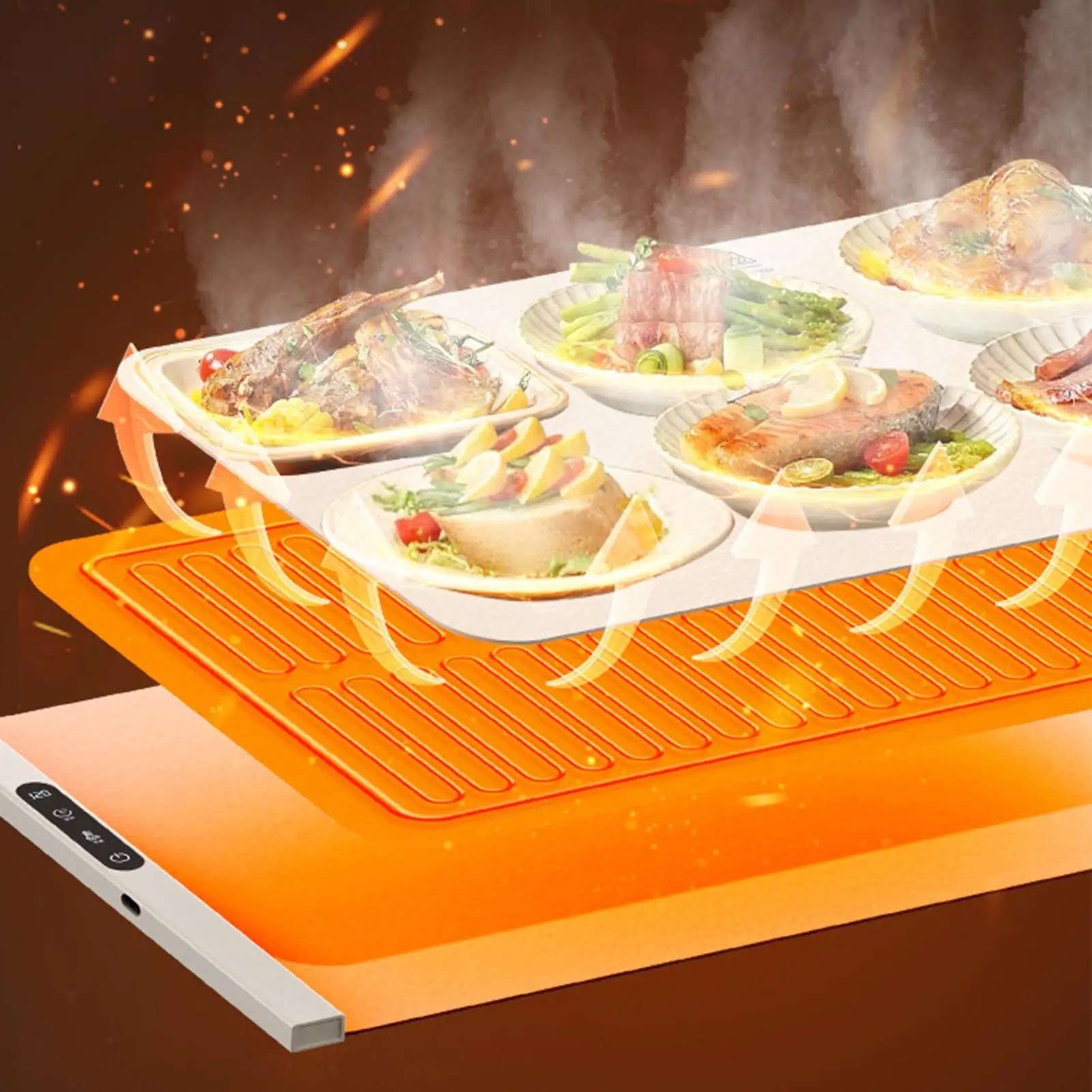 

Food Warmer Mat Portable Silicone Heating Pad Silicone Warming Mat For Buffets Party Gatherings Kitchen Countertop Holiday
