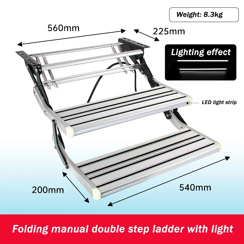 RV Step High Quality Camper Accessories Aluminum Alloy Material Thick and Foldable Non-slip Monolayer Caravan Motorhom