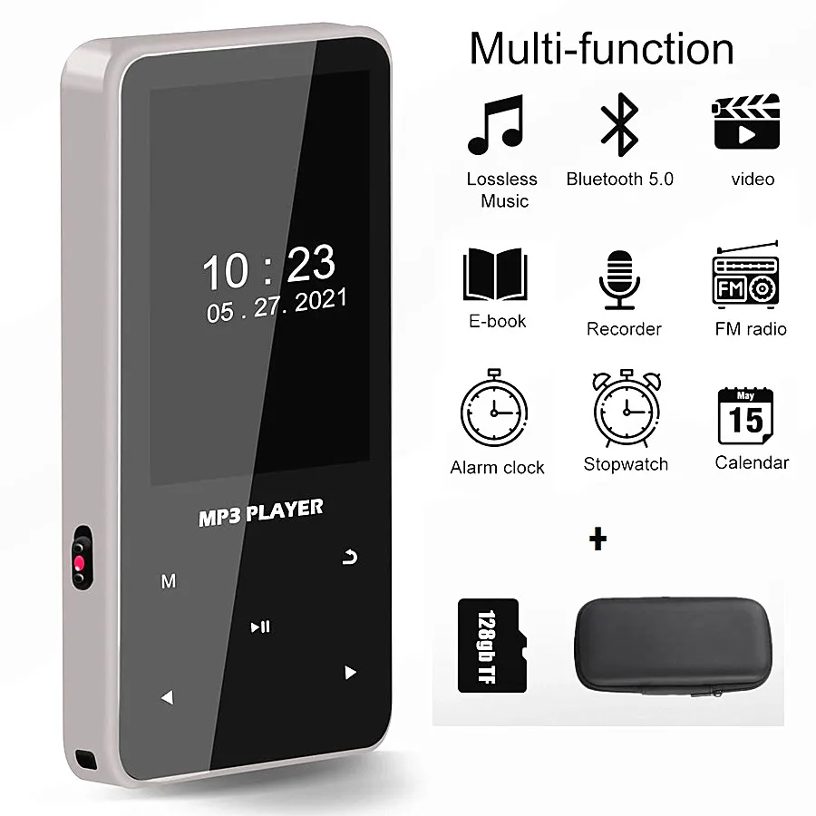 

Portable 128gb MP3 Player Bluetooth HiFi Lossless Music Back Chip Mini MP3 Video Playback With FM Radio Recording Walkman 2025
