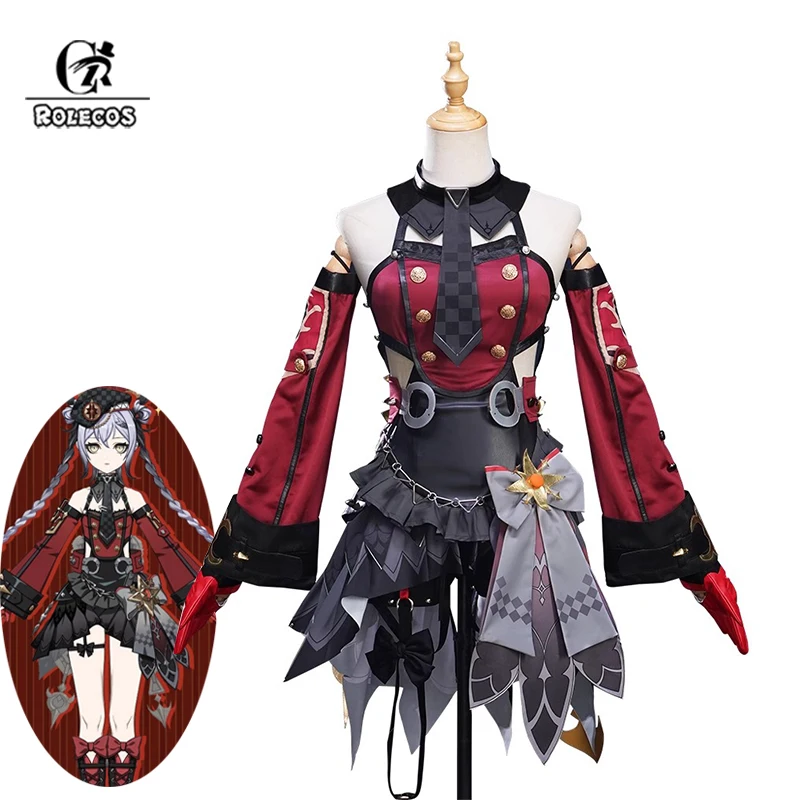 

ROLECOS Game Genshin Impact Fontaine Codename M Cosplay Costume Little Witch Dress Halloween Women Party Role Play Outfit