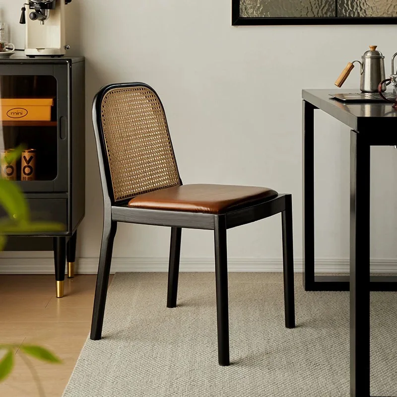 

Customizable Nordic Solid Wood Rattan Dining Chair Backrest