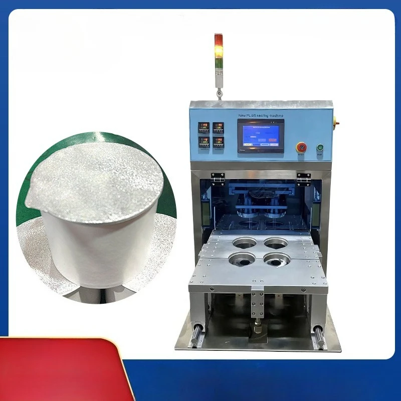 Fully Automatic Paper Tube Can Sealing Machine, Film Sealer for Potato Chips, Biscuits, Pastry & Puffed Snack Packaging