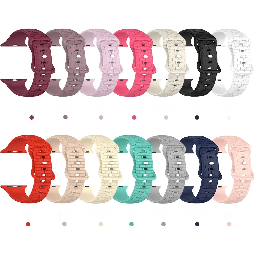 Для Apple Watch полный спектр браслета с кирпичным узором, ремешок для часов, фигурная пряжка, быстросъемный ремешок для умных часов для мужчин и женщин