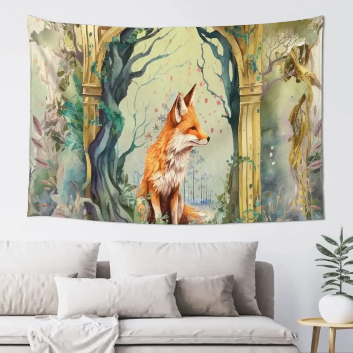 Enchanted forest fox Tapestry Room Decoration Korean Style Home Supplies Tapestry