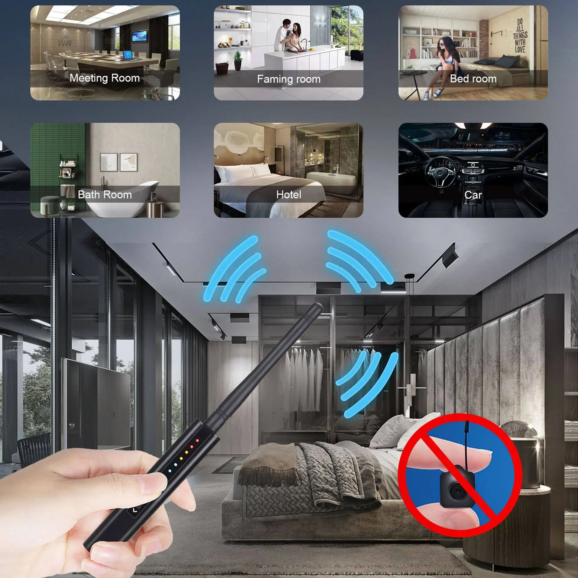 G728 كاشف مكافحة صريحة علة كاميرا تجسس GSM الاستماع مكتشف GPS إشارة عدسة الصوت RF محدد المقتفي يكتشف الماسح الضوئي اللاسلكي